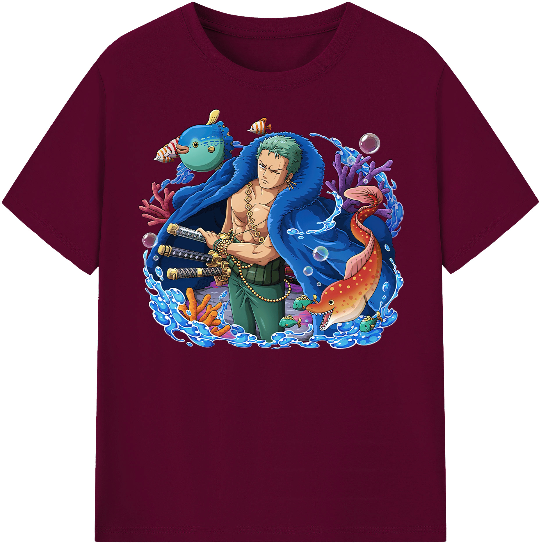 ワンピース ロロノア・ゾロ ONE PIECE Roronoa Zoro レディースカジュアルプリントTシャツ（綿100％）
